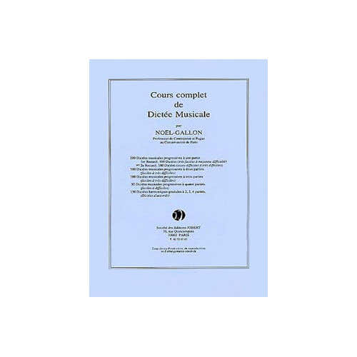 Jobert Noelgallon - Dictées Progress.1part.200 V.2 - Dictées Musicales