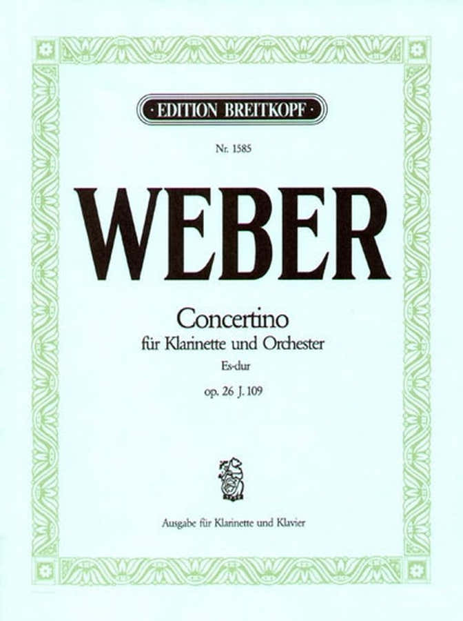 Weber C.M.V. - Concertino in Es groot Op. 26 - Klarinet Piano