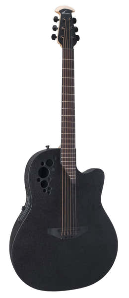 Ovation Elektro-Akoestische Gitaar Elite Tx Deep Contour Cutaway Black Textured
