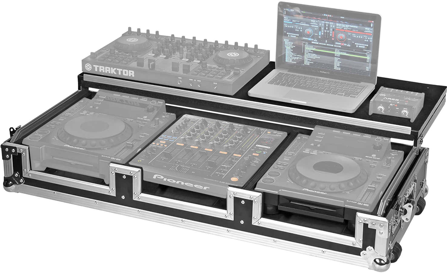 Flight DJ-console CDJ-2000NXS2 / DJM-900 LTS Zilver