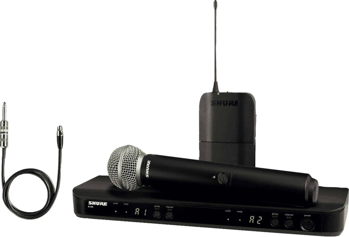 Gecombineerd HF-systeem gitaar/handmicrofoon