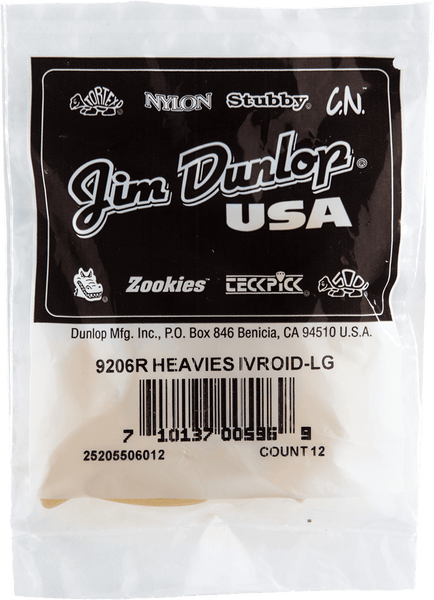 Dunlop 12 x Thumbpick Ivoire Larges