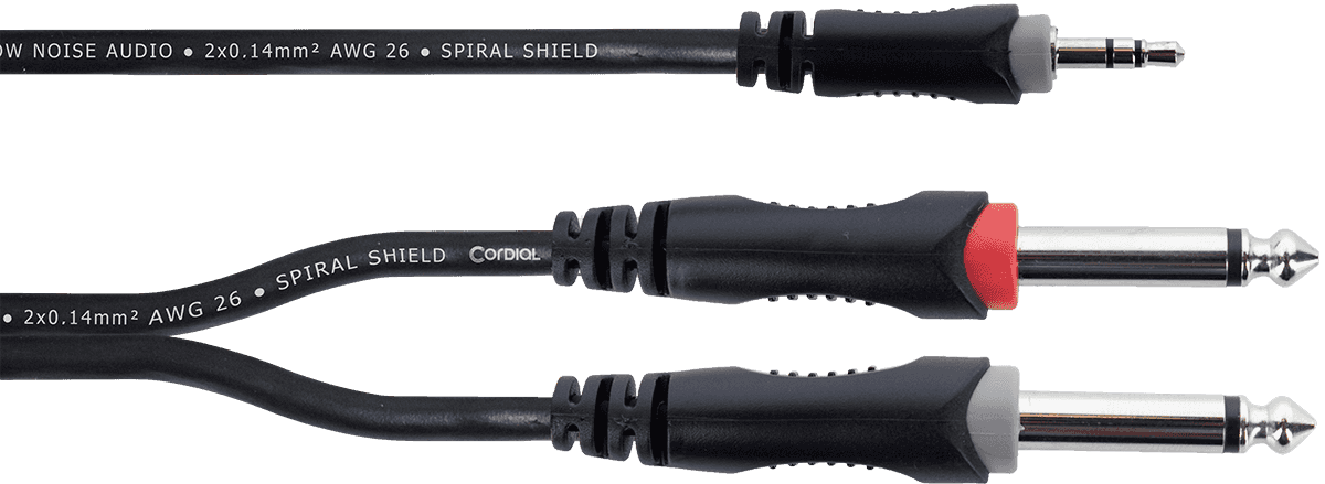 Kabel Y Splitter Mini-Jack Stereo / 2 Mono-Jacks 1,5 m