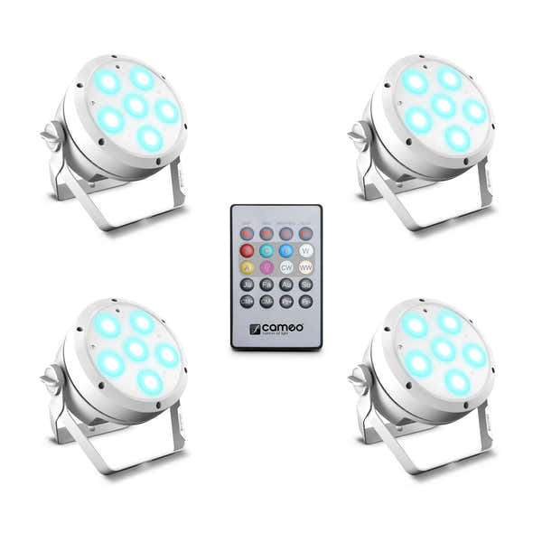 Cameo ROOT PAR 6 WH SET 1 - SET BESTAANDE UIT 4 X CLROOTPAR6WH MET INFRAROOD AFSTANDSBEDIENING
