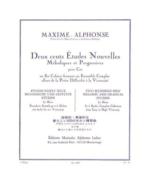 Leduc MAXIME-alphonse - 200 Etudes Nouvelles Vol.1 - Cor