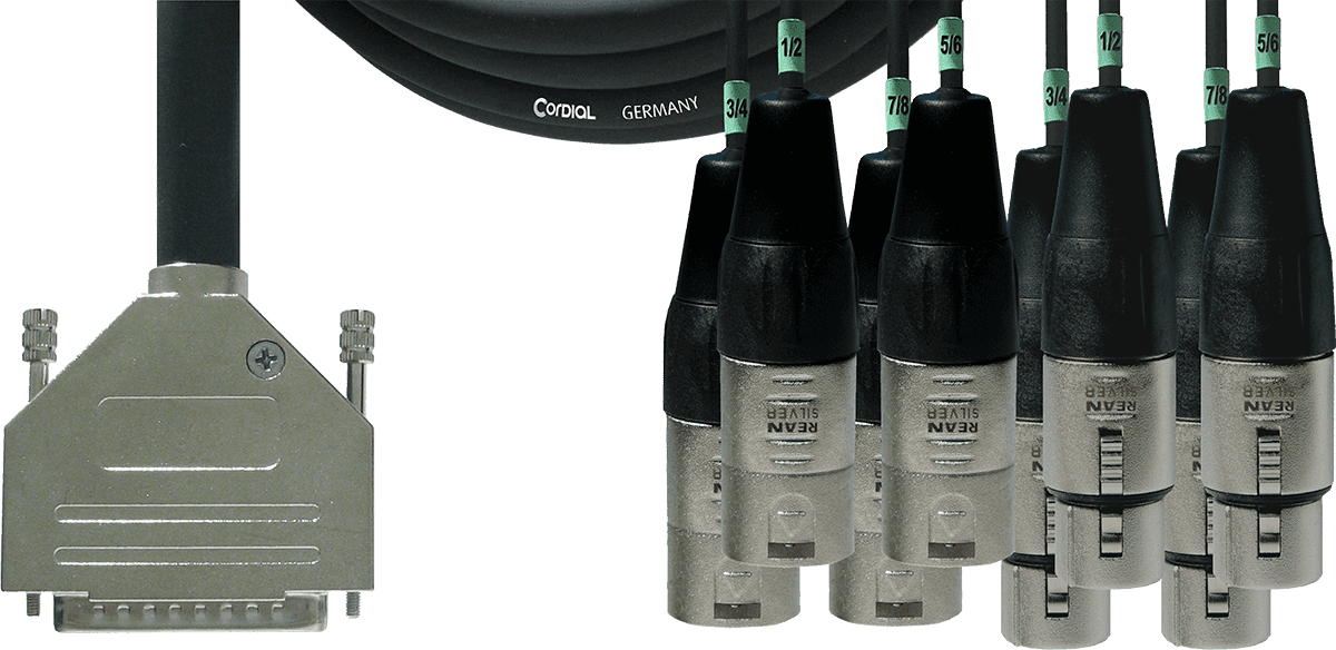 Interfacekabel SUB-D/4 XLR-male + 4 XLR-female 3 M
