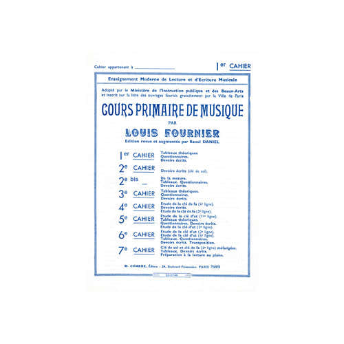 Fournier - Cours Primaire De Musique V.1 - Formation Musicale