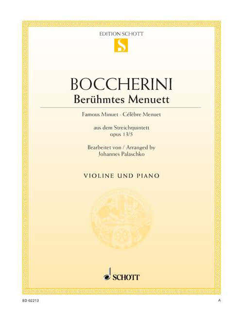 Boccherini - Célèbre Menuet La Majeur Op. 13/5 - Violon et Piano