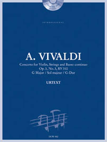 Vivaldi A. - Concerto Op. 3 N°3 Rv 310 In G-Major - Violon Cordes Bc