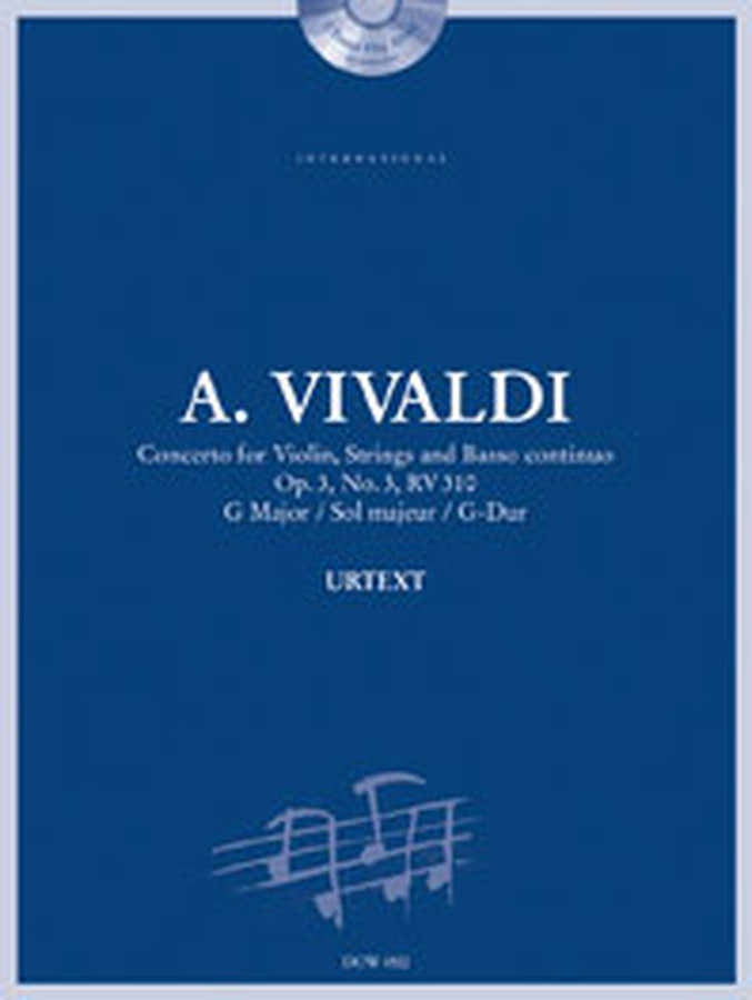 VIVALDI A. - CONCERT OP. 3 N°3 RV 310 IN G MAJEUR - VIOOL SNAREN BC
