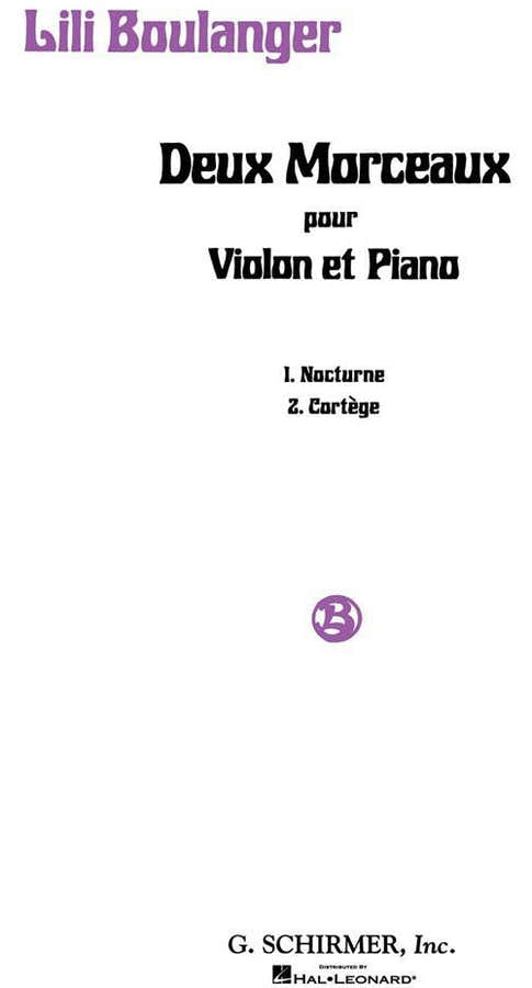 Boulanger Lili - Twee stukken voor viool & piano
