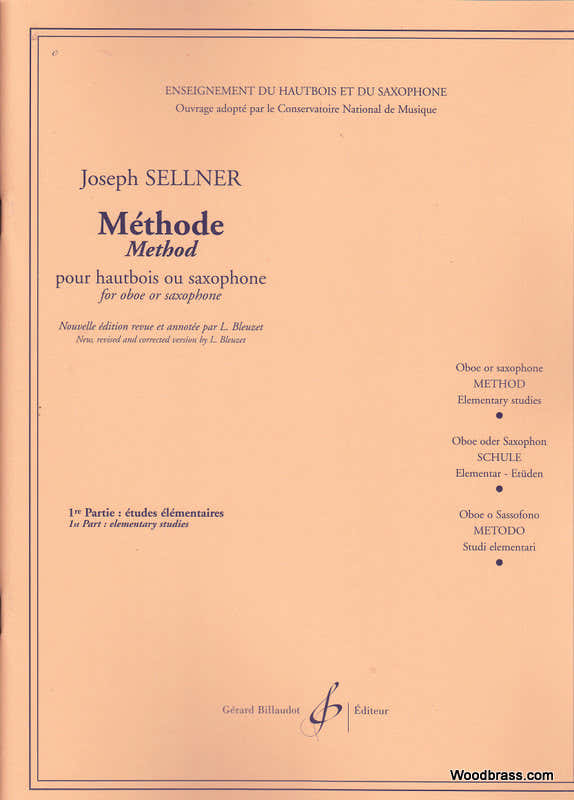 Sellner Joseph - Methode Vol.1 - Elementaire etudes - Voor hobo of saxofoon