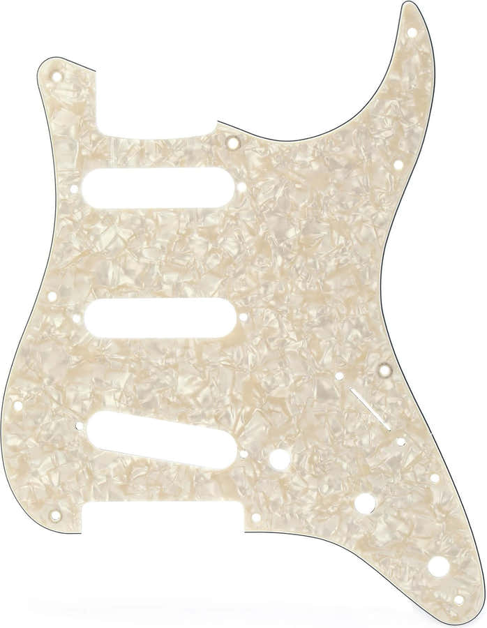 PICKGUARD STRAT SSS AGED WHITE PEARL