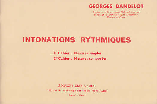 Edition Max Eschig Dandelot Georges - Intonations Rythmiques Vol.1