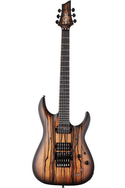 Schecter C-1 Pale Moon FR Natureel satijn zwart verloop
