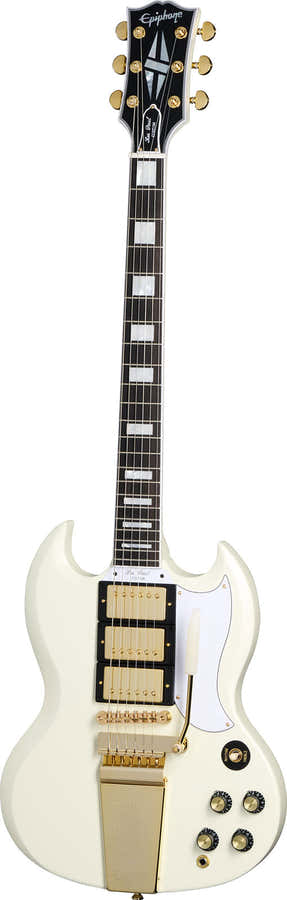 Les Paul SG Custom 1963 Maestro Vibrola Klassiek wit IBGCSO
