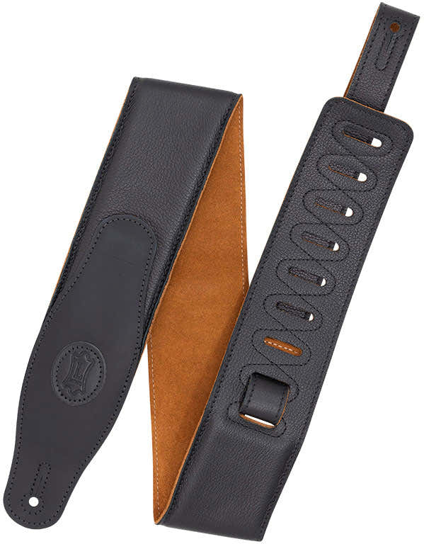 Gewatteerd Leer 7,6cm - Zwart-Honing