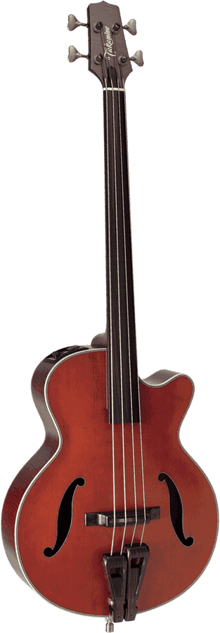 DB10 Bas met F-gaten CW fretloos rode afwerking