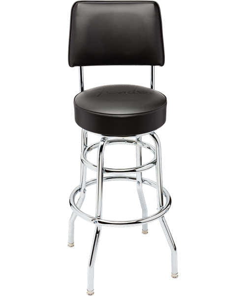 Fender 30" Blackout Backrest Barstool With Embossed Logo