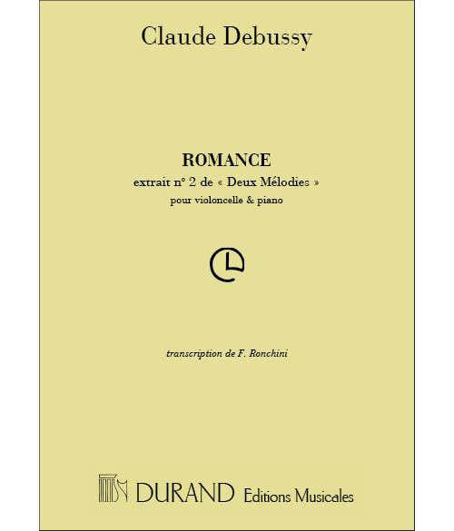 Durand DEBUSSY - ROMANCE - VIOLONCELLE ET PIANO