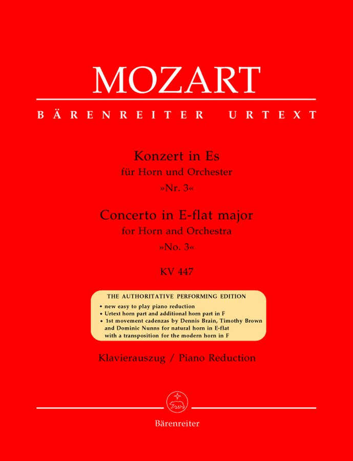Moz W.A. - Concert N°3 In Es Majeur Kv 447 Voor Hoorn En Orkest - Hoorn Piano