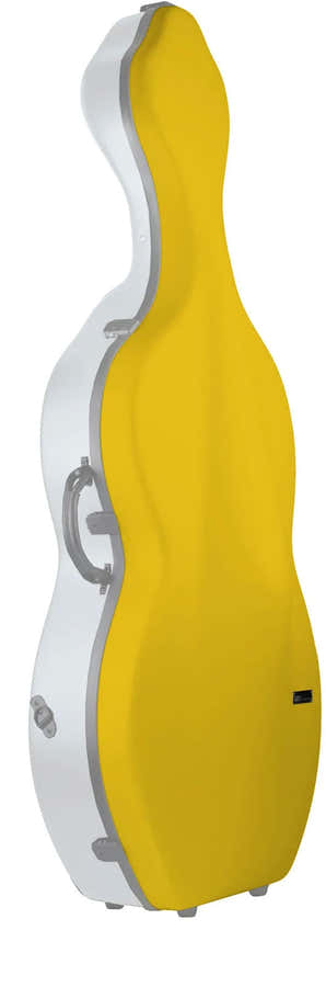 Cellokoffer 4/4 Hightech Snoepje + Wielen - Geel/Wit