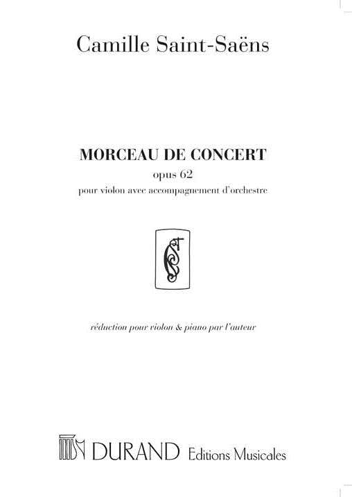 Saint Saens C. - Morceau De Concert - Violon et Piano