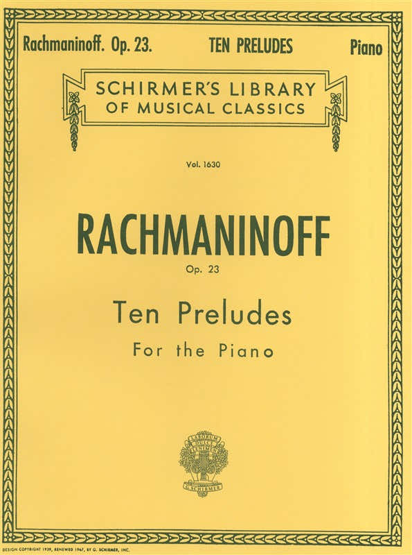 SERGEI RACHMANINOV Tien preludes voor piano OP.23 - Piano solo