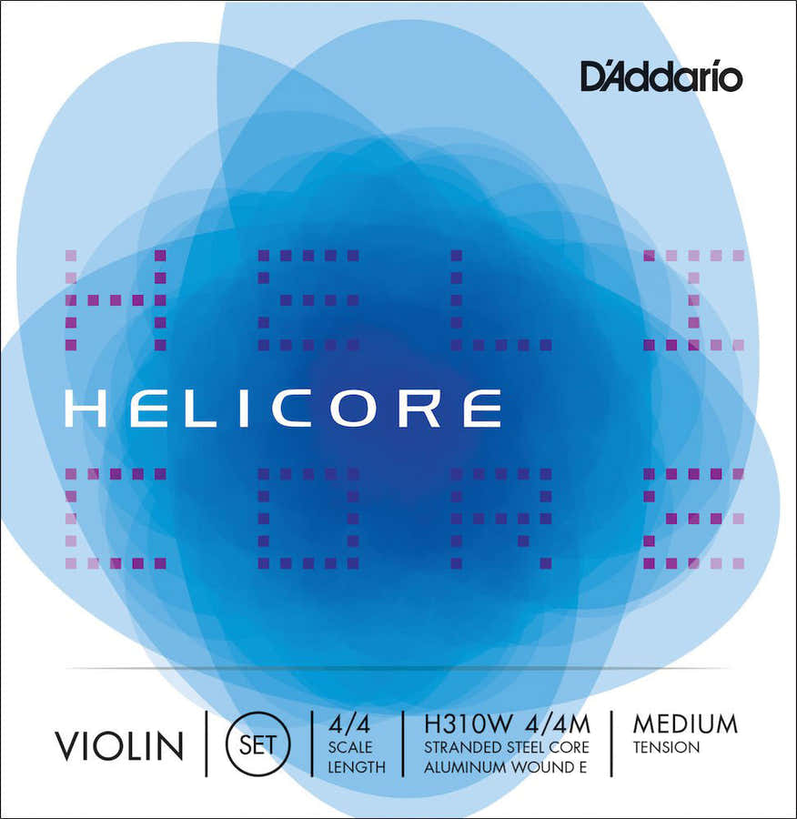 4/4 HELICORE VIOLIN STRING SET WITH WOUND E SCALE MEDIUM TENSION