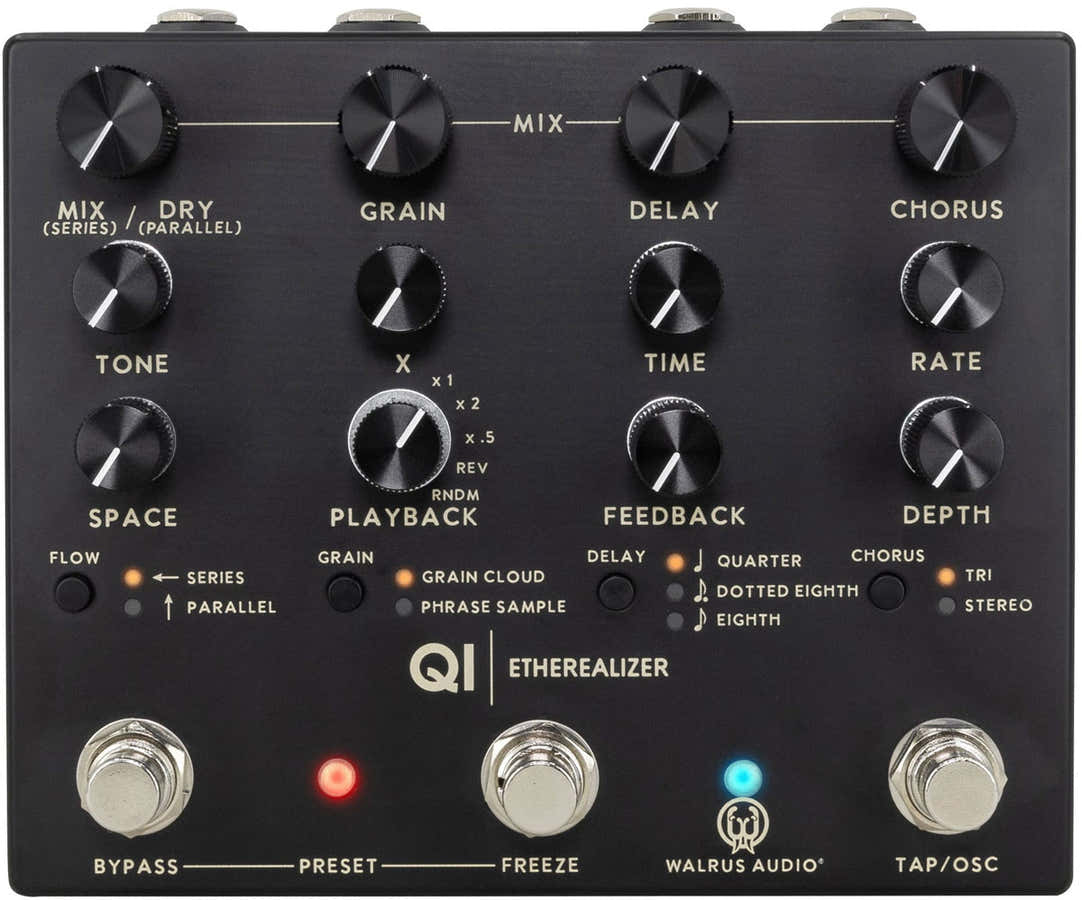 Qi Etherealizer Zwart - Granulair effect met reverb, delay en chorus