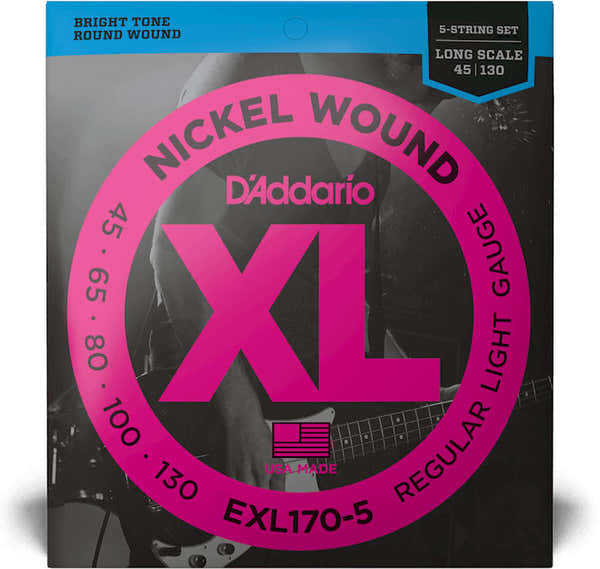D'ADDARIO EXL170-5 nikkel omwonden lange mensuur licht 5C 45-130
