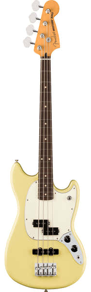 Fender Mustang Bass PJ Player II RW Hialeah Geel