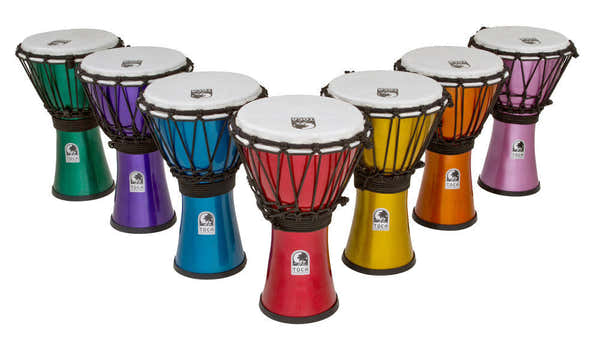 Pakket van 7 Freestyle Colorsound-djembés 7"