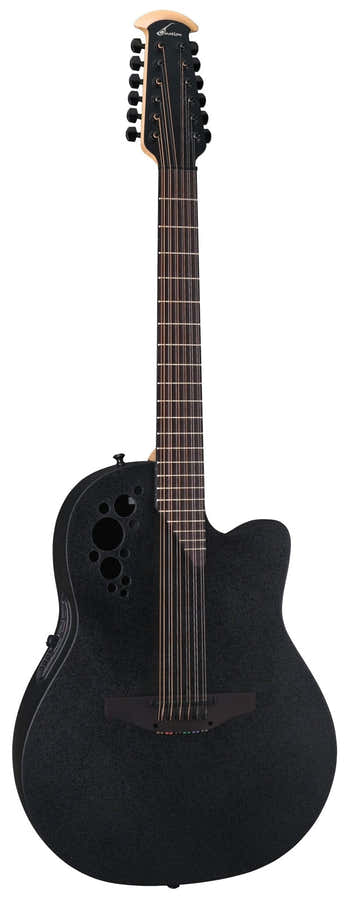 Elektro-Akoestische Gitaar Elite Tx Deep Contour Cutaway 12-String Black Textured