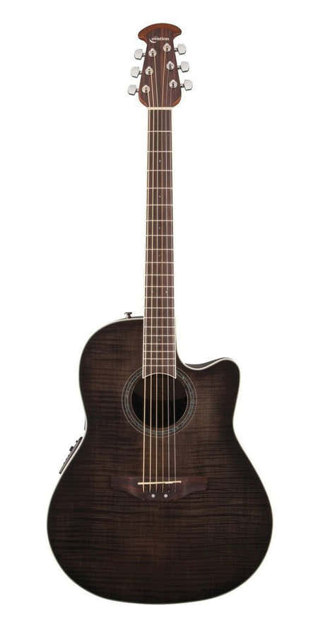 Elektro-Akoestische Gitaar Celebrity Standard Plus Mid Cutaway Transparent Blackburst Flame