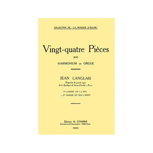 Combre Langlais - 24 Pièces - Cahier 2 (13 À 24) - Orgue Ou Harmonium