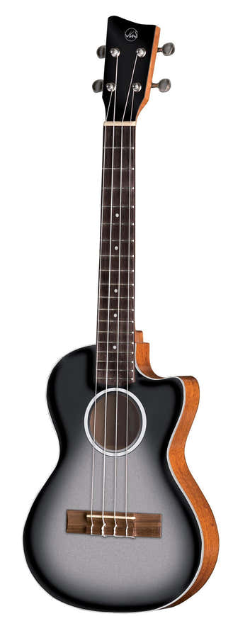 Tenor-ukelele Elektro-akoestisch Manoa Roadie E-A Tenor Silver Shadow