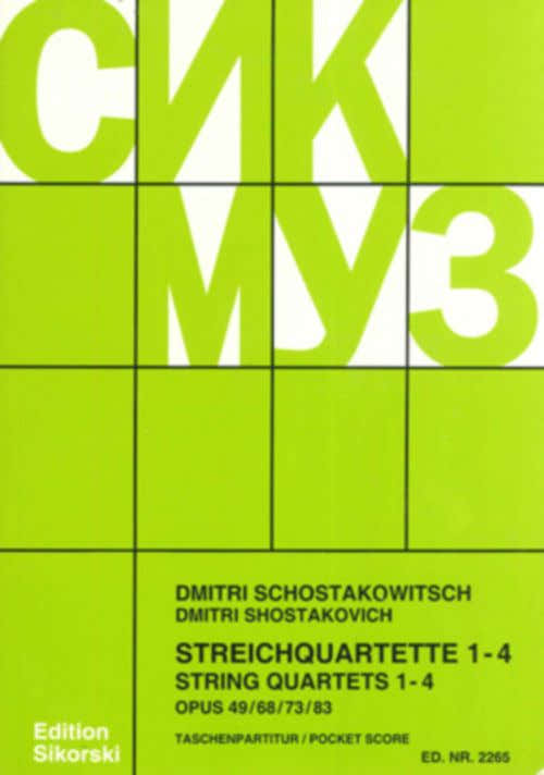 Chostakovitch Dimitri - Strijkkwartetten 1 - 4 Op.49 68 73 83 - Partituur