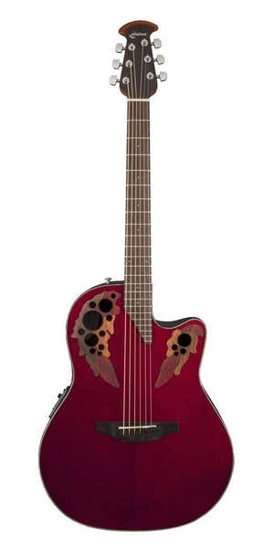 Ovation Elektro-Akoestische Gitaar Celebrity Elite Mid Cutaway Ruby Red