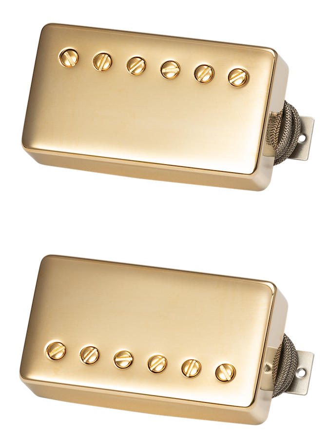 Custombucker Gepaarde Set Double Black True Historic Gouden Kappen