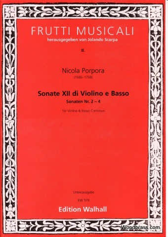 Walhall Porpora Nicola - Sonate Xii Di E Basso Sonaten Nr 2-4