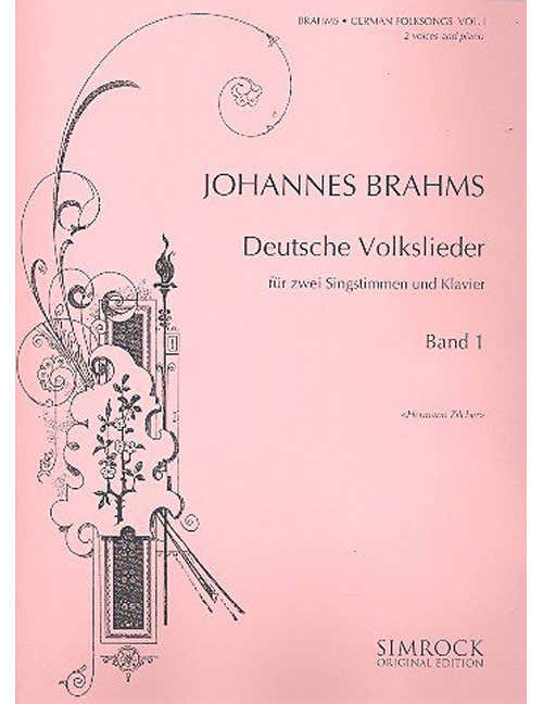 BRAHMS JOHANNES - GERMAN FOLK SONGS BAND 1 - 2 MEDIUM VOICES AND PIANO