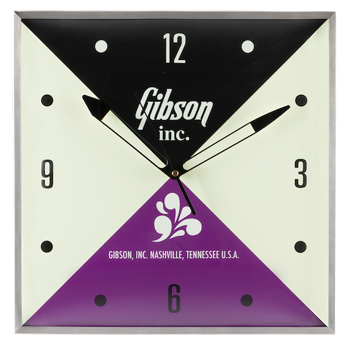 Gibson Accessories Home Office And Studio Gibson Vintage Lighted Wall Clock - Gibson Inc. Sign
