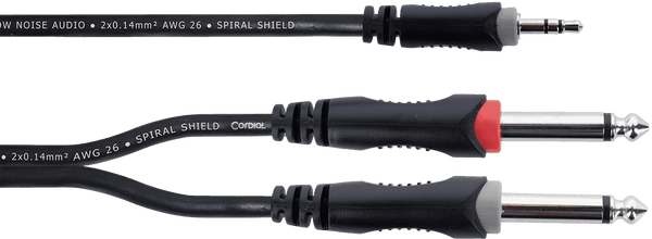 Cordial Kabel Y Splitter Mini-Jack Stereo / 2 Mono-Jacks 1 m