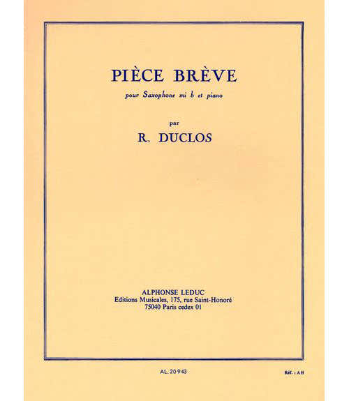 Leduc Duclos R. - Piece Breve - Saxophone Mib et Piano