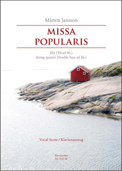 Barenreiter Jansson Marten - Missa Popularis - Vocal Score