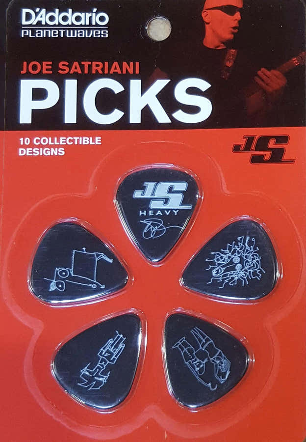 Joe Satriani zwarte gitaarplectrums 10-pack zwaar