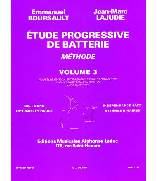 Boursault/lajudie - Etude Progressive De Batterie Vol.3