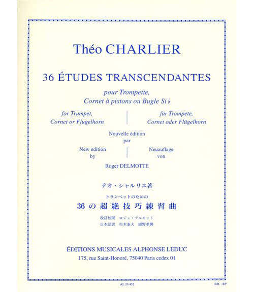 Leduc Charlier Theo - 36 Etudes Transcendantes Pour Trompette