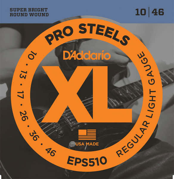 D'ADDARIO EPS510 PROSTEELS ELECTRIC GUITAR STRINGS REGULAR LIGHT 10-46